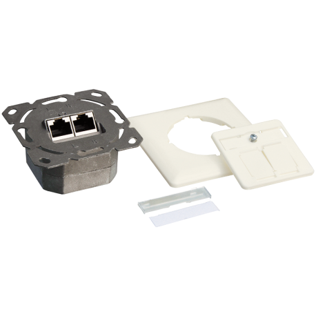 Inbouwdoos 2xRJ45 Cat6 LogiLink Pure Wit