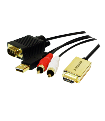 HDMI (M) --> VGA / Audio / USB2.0 2.00m LogiLink
