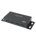 LogiLink 4 Port Hub, USB 3.0 actief zwart (metaal)
