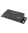 LogiLink 4 Port Hub, USB 3.0 actief zwart (metaal)