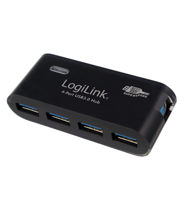 LogiLink 4 Port Hub, USB 3.0 actief zwart