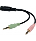 Audio Adapter 3.5 mm (F) -> 2x 3.5 mm (M) LogiLink