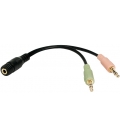 Audio Adapter 3.5 mm (F) -> 2x 3.5 mm (M) LogiLink