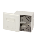 Opbouwdoos 2xRJ45 Cat6A LogiLink Zuiver Wit