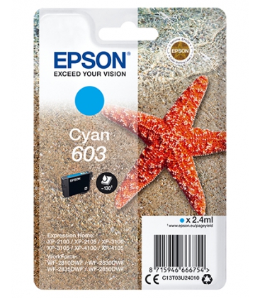 Epson 603 Singlepack Cyaan 2,4ml (Origineel)