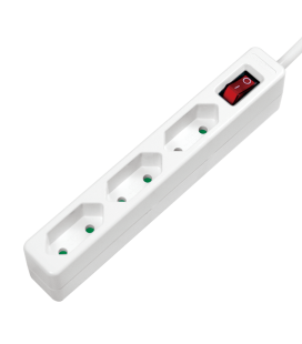 Stekkerdoos 3-voudig / 1,5m / Wit / schakelaar /LogiLink