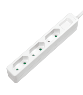 Stekkerdoos 3-voudig / 1,5m / Wit / smal / LogiLink
