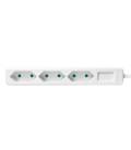 Stekkerdoos 3-voudig / 1,5m / Wit / smal / LogiLink