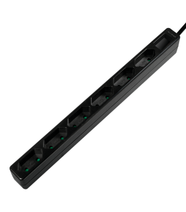 Stekkerdoos 6-voudig 1.5m / Zwart / Smal LogiLink