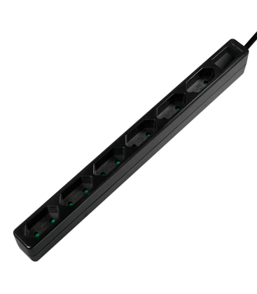 Stekkerdoos 6-voudig 1.5m / Zwart / Smal LogiLink