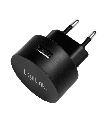 Lader 230V 1xUSB-A 10,5W LogiLink Zwart