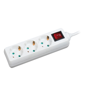 Stekkerdoos 3-voudig 1.4m / Wit / schakelaar LogiLink