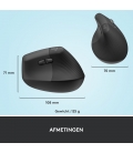 Logitech Lift Vertical Ergonomic Zwart Retail Wireless
