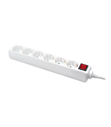 Stekkerdoos 6-voudig 1.5m / Wit / schakelaar LogiLink