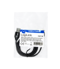 USB 2.0 C(90°)  USB-A 1.00m LogiLink Zwart