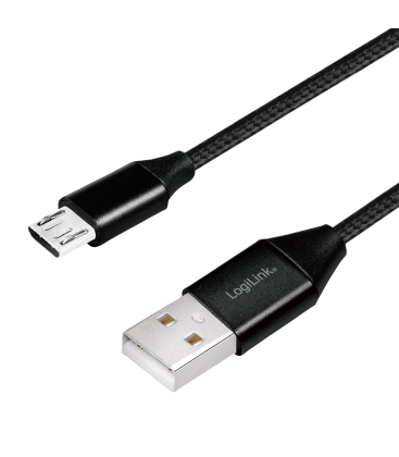 USB 2.0 A  Micro B 1.00m LogiLink Zwart
