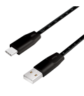 USB 2.0 C  USB-A 1.00m LogiLink Zwart + meetlint