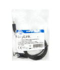 USB 2.0 C  USB-A 1.00m LogiLink Zwart + meetlint