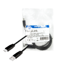 USB 2.0 C  USB-A 1.00m LogiLink Zwart + meetlint