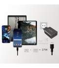 Lader 230V 1xUSB-C 15W+3xUSB-A 12W LogiLink Zwart