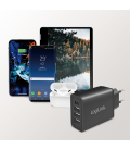 Lader 230V 1xUSB-C 15W+3xUSB-A 12W LogiLink Zwart