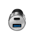 Lader Auto 1xUSB-C 18W + 1xUSB-A 18W LogiLink Zilver