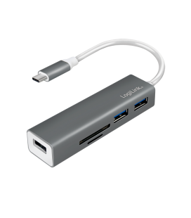 LogiLink 3 Port, USB-C --> USB-A 3.0 + cardreader