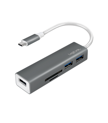 LogiLink 3 Port, USB-C --> USB-A 3.0 + cardreader