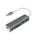 LogiLink 3 Port, USB-C --> USB-A 3.0 + cardreader