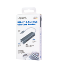 LogiLink 3 Port, USB-C --> USB-A 3.0 + cardreader