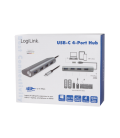 LogiLink 4 Port, USB-C --> USB-A 3.0 Passief