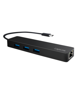 LogiLink 3 Port, USB-C --> USB-A 3.0 + Netwerkadapter