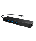 LogiLink 3 Port, USB-C --> USB-A 3.0 + Netwerkadapter