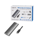 M.2 PCIe NVMe Logilink SSD-behuizing USB-C / Zwart