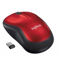 Logitech M185 Optical USB Rood-Zwart Retail Wireless