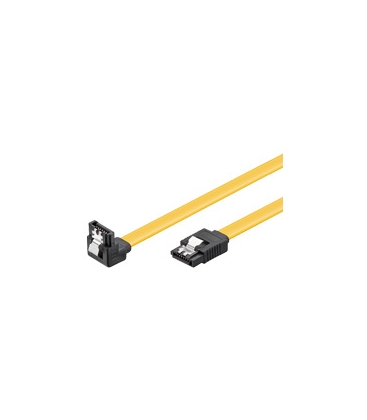SATA Goobay 0.50m 6GBs 90° hoek met clip Geel