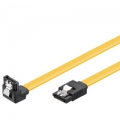 SATA Goobay 0.50m 6GBs 90° hoek met clip Geel