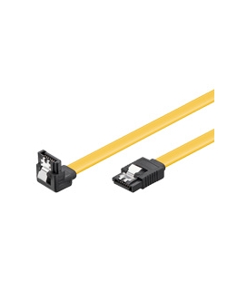 SATA Goobay 0.30m 6GBs 90° hoek met clip Geel
