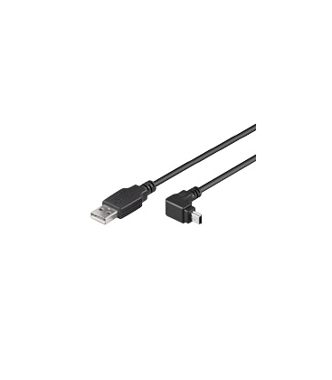 USB 2.0 A --> mini B 1.80m 90° hoek Goobay