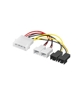 Voedingconverter 5.25" --> 2x12V+2x5V tbv koelers Goobay