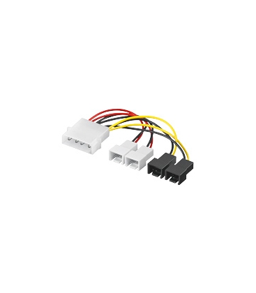 Voedingconverter 5.25" --> 2x12V+2x5V tbv koelers Goobay