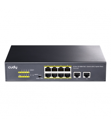 Cudy 8 Poort 100Mbit Unmanaged PoE+/2xUp 100Mbit