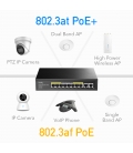 Cudy 8 Poort 1Gbps Umanaged PoE+ /2xUplink