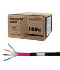 Cat7 Outdoor 100m. S/FTP Zwart Logilink AWG23 Cu