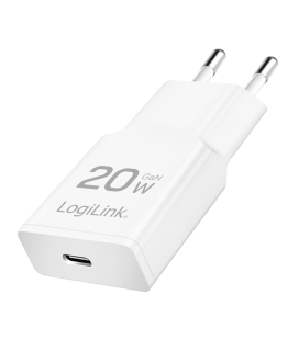 Lader 230V 1xUSB-C 20W LogiLink Wit (slim)