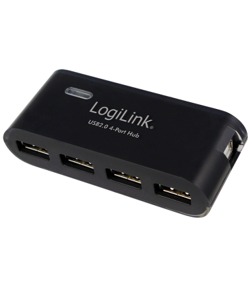 LogiLink 4 Port Hub, USB 2.0 actief Zwart