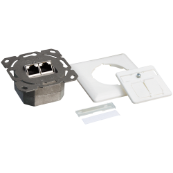 Inbouwdoos 2xRJ45 Cat6 LogiLink Signal Wit