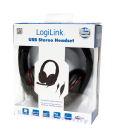LogiLink Stereo Headset met Microphone zwart/rood